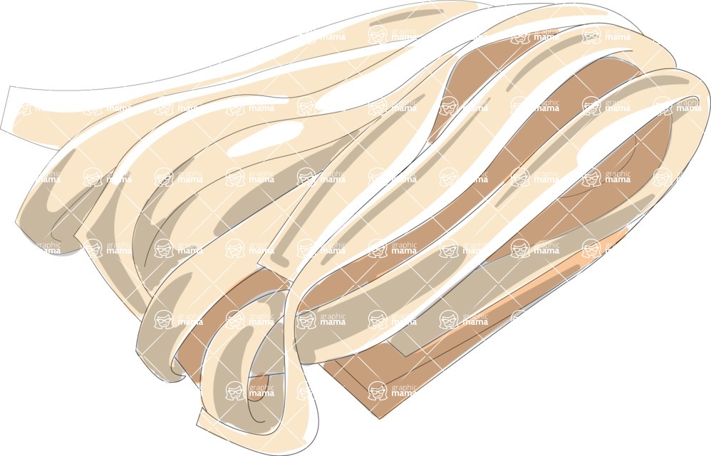 Italy Themed Graphic Collection - Tagliatelle Pasta Vector Graphic